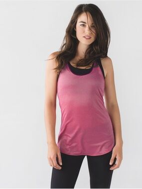 LULULEMON ATHLETICA What The Sport‎ Singlet in Heathered Jewelled Magenta/Gold